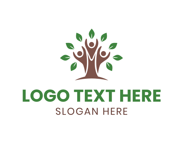 Team Building - Happy People Tree logo design