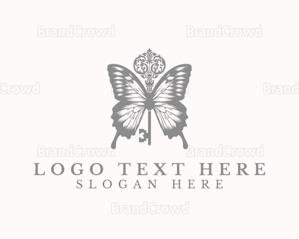 Fancy Butterfly Wings Key Logo