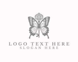 Wedding Planner - Fancy Butterfly Wings Key logo design