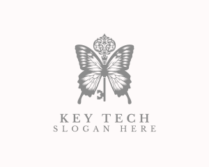 Fancy Butterfly Wings Key logo design