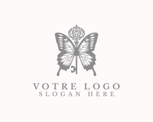 Boutique - Fancy Butterfly Wings Key logo design