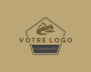 Camping - Pentagon Mountain Adventure logo design