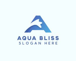 Water Splash Letter A logo design