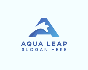 Water Splash Letter A logo design