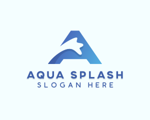 Water Splash Letter A logo design