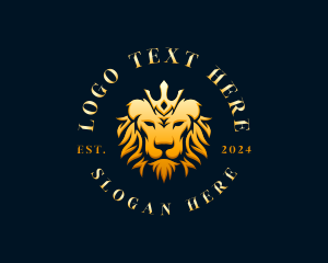 Premium - Lion Crown King logo design