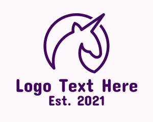 Equestrian - Minimalist Unicorn Avatar logo design