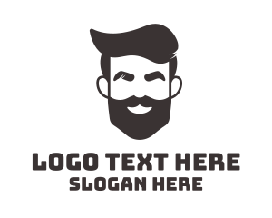 Brown Man - Beard Man Salon logo design