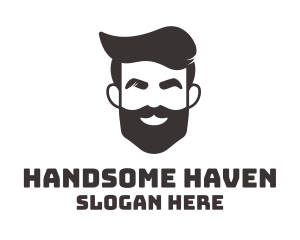 Handsome - Beard Man Salon logo design