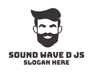 Hippy - Beard Man Salon logo design