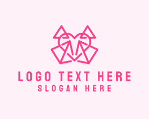 Dating - Pink Pyramid Heart logo design