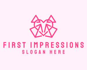 Pink Pyramid Heart logo design