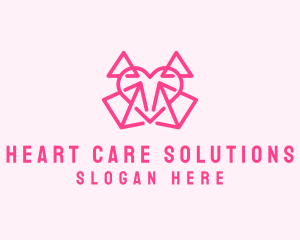 Pink Pyramid Heart logo design