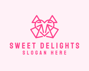 Pink Pyramid Heart logo design