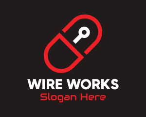 Wire - Digital Circuit Capsule logo design