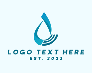 Liquid - Water Fluid Droplet logo design