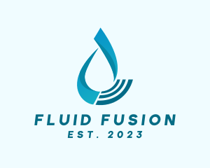 Water Fluid Droplet logo design