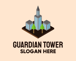 Isometric Cityscape Building logo design