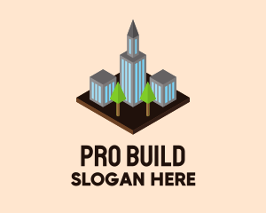 Isometric Cityscape Building logo design