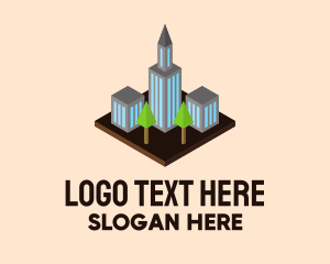 Isometric Cityscape Building Logo