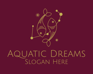 Pisces Fish Constellation logo design