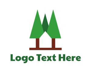 Green And Brown - Forest Cabin Home logo design