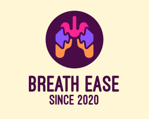 Multicolor Puzzle Respiratory Lungs logo design