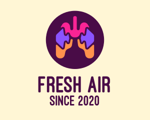 Lungs - Multicolor Puzzle Respiratory Lungs logo design