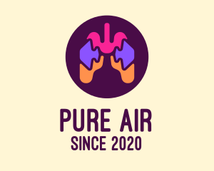 Multicolor Puzzle Respiratory Lungs logo design