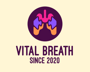 Breathing - Multicolor Puzzle Respiratory Lungs logo design