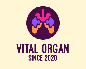 Multicolor Puzzle Respiratory Lungs logo design