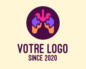 Multicolor Puzzle Respiratory Lungs logo design