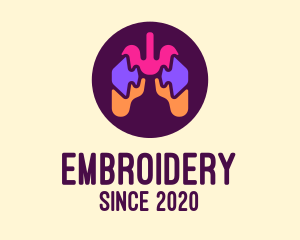 Multicolor Puzzle Respiratory Lungs logo design