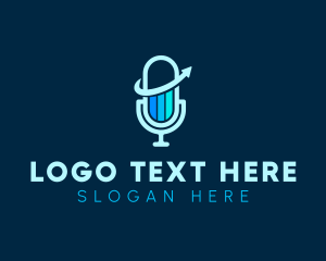 Vlog - Podcast Chart Microphone logo design