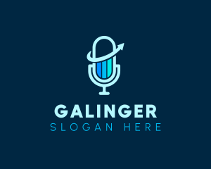 Microphone - Podcast Chart Microphone logo design