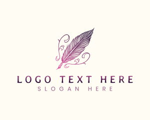 Publisher - Writing  Publishing Feather logo design