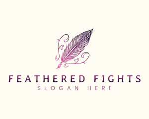 Writing  Publishing Feather logo design