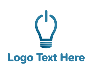 Electricity - Idea On Light Bulb logo design