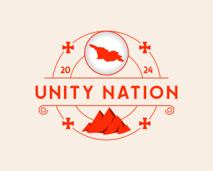 Nation - Georgia Map Mountain logo design