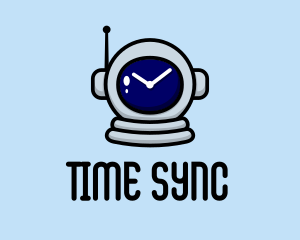 Astronaut Clock Timer logo design