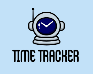 Astronaut Clock Timer logo design