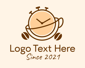 Organic Foods - Coffee Clock Time logo design