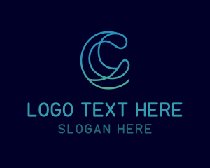 Groomer - Minimalist Modern Media Letter C logo design