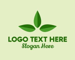 Vegan - Three Tea Leaves logo design