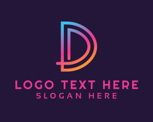 Corporation - Colorful Monoline Letter D logo design