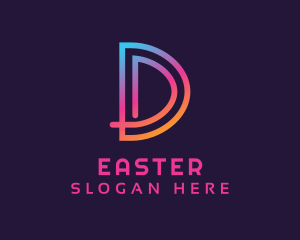 Application - Colorful Monoline Letter D logo design