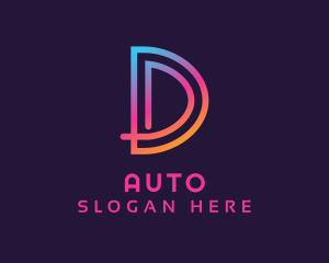 Advertising - Colorful Monoline Letter D logo design