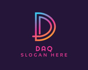 Colorful Monoline Letter D logo design
