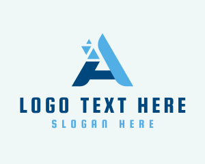 Particle - Generic Triangle Pixel Letter A logo design