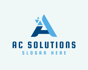 Generic Triangle Pixel Letter A logo design